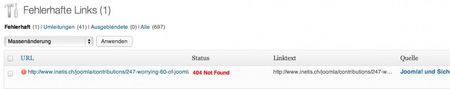 Broken Link Checker Link Verwaltung